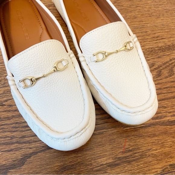 NWOT Coach | Women’s White Pebbled Leather Mavis Driving Loafer Size 6.5 - Picture 12 of 12